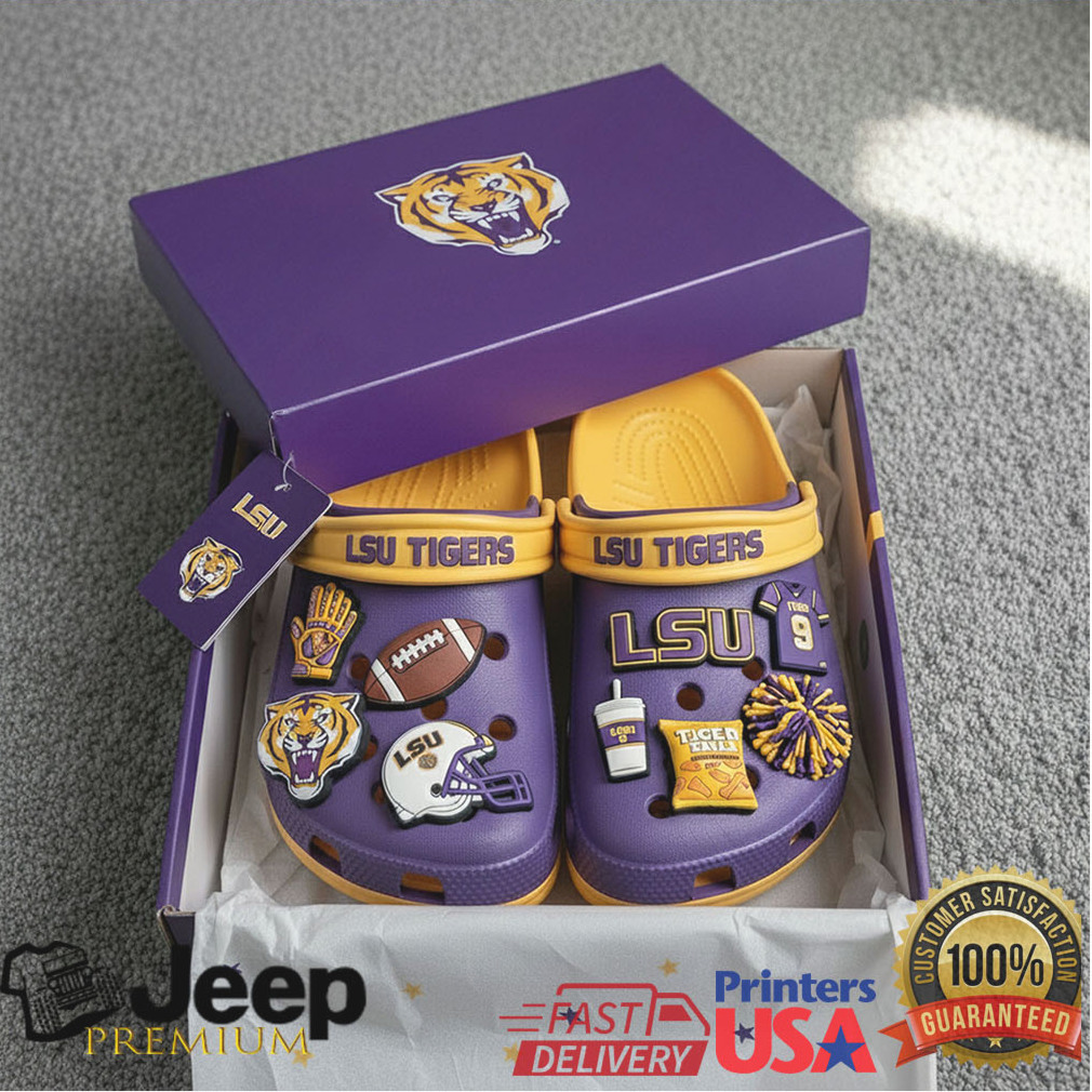 Official LSU Tigers Classic Clogs with Team Charms Official LSU Tigers Classic Clogs with Team Charms