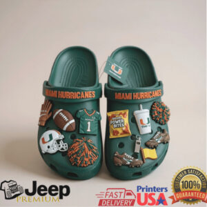 Official NCAA Miami Hurricanes Classic Clogs with Team Jibbitz