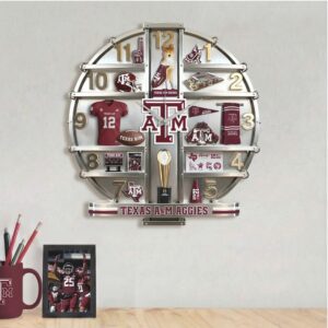 Official Texas A&M Aggies Memorabilia Acrylic Wall Clock