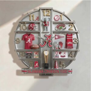 Officially Licensed Alabama Crimson Tide Home Decor Acrylic Wall Clock