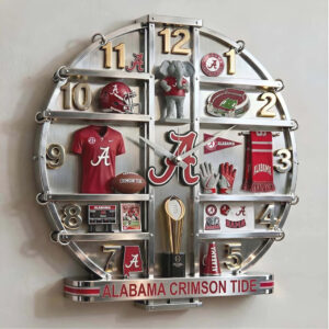 Officially Licensed Alabama Crimson Tide Home Decor Acrylic Wall Clock