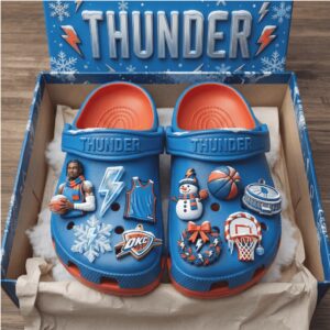 Oklahoma City Thunder Fan Crocs with Jibbitz