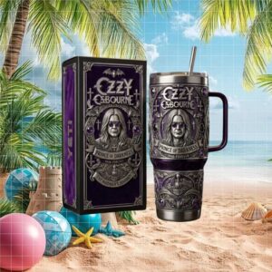 Ozzy Osbourne Prince of Darkness Embossed Metal Gothic Yeti Tumbler