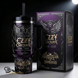 Ozzy Osbourne “Thank You For The Memories” Winged Cross 40oz Commemorative Tumbler