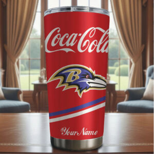 Personalized Baltimore Ravens x Coca Cola 40oz Stainless Steel Tumbler
