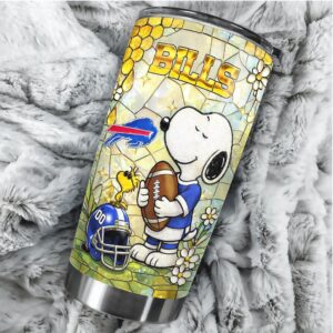 Personalized Buffalo Bills Snoopy Stained Glass NFL 40oz Tumbler