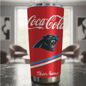Personalized Carolina Panthers x Coca Cola 40oz Stainless Steel Tumbler