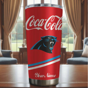 Personalized Carolina Panthers x Coca Cola 40oz Stainless Steel Tumbler