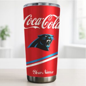 Personalized Carolina Panthers x Coca Cola 40oz Stainless Steel Tumbler