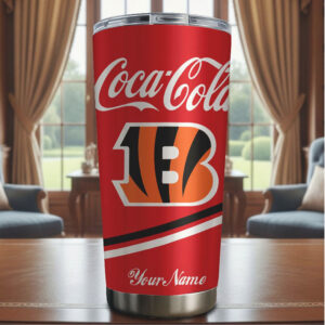Personalized Cincinnati Bengals x Coca Cola 40oz Stainless Steel Tumbler