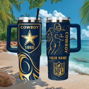 Personalized Dallas Cowboys 1960 Est. Blue and Gold NFL Travel Tumbler