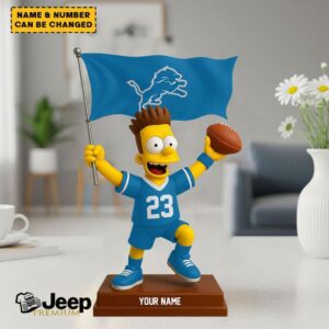 Personalized Detroit Lions Name & Number Desktop Ornament