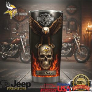Personalized Harley Davidson Skull and Eagle Tumbler