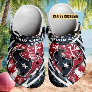 Personalized Houston Texans Nfl Clogs Red Blue Graphic