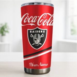 Personalized Las Vegas Raiders x Coca Cola 40oz Stainless Steel Tumbler