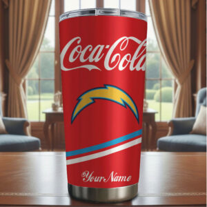 Personalized Los Angeles Chargers x Coca Cola 40oz Stainless Steel Tumbler