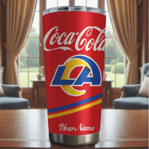 Personalized Los Angeles Rams x Coca Cola Travel Tumbler