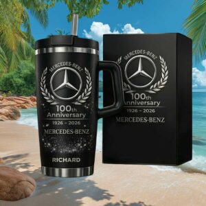 Personalized Mercedes Benz 100th Anniversary Silver 40oz Tumbler