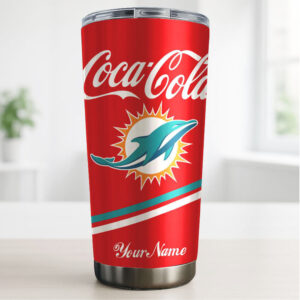 Personalized Miami Dolphins x Coca Cola 40oz Stainless Steel Tumbler
