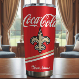 Personalized New Orleans Saints x Coca Cola 40oz Stainless Steel Tumbler