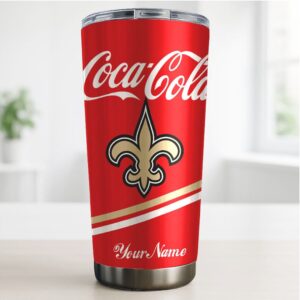 Personalized New Orleans Saints x Coca Cola 40oz Stainless Steel Tumbler