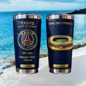 Personalized Paris Saint Germain PSG Parc Des Princes Leather Style Tumbler