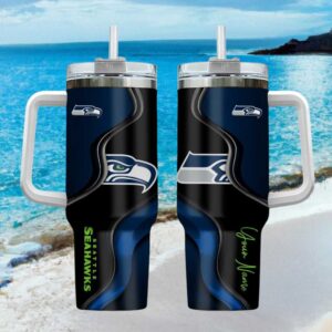 Personalized Seattle Seahawks Custom Name 40oz Insulated Tumbler