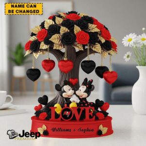 Personalized Tampa Bay Buccaneers Disney Mickey & Minnie Mouse Love Tree Desktop Ornament