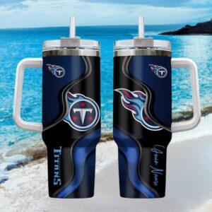 Personalized Tennessee Titans 40oz Tumbler with Handle and Straw