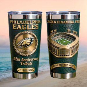 Philadelphia Eagles 92nd Anniversary Tribute Embossed Leather Style Tumbler