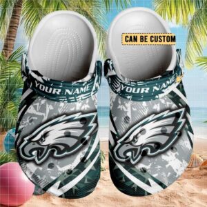 Philadelphia Eagles Custom Name Nfl Logo Clogs