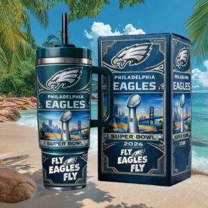 Philadelphia Eagles Fly Eagles Fly Super Bowl 2026 40oz Tumbler