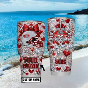 Phoenix Suns Nba Glitter Diamond Heart Custom Tumbler