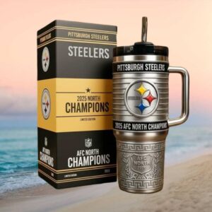 Pittsburgh Steelers 2025 AFC North Champions Limited Edition Steel Tumbler Tumbler