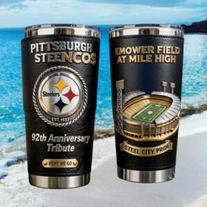 Pittsburgh Steelers 92nd Anniversary Steel City Pride Leather Tumbler