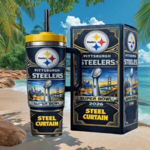 Pittsburgh Steelers Steel Curtain Super Bowl 2026 40oz Tumbler