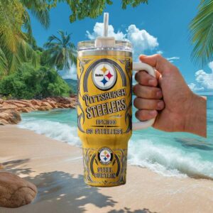 Pittsburgh Steelers Steel Curtain Vintage 40oz Tumbler Est 1933