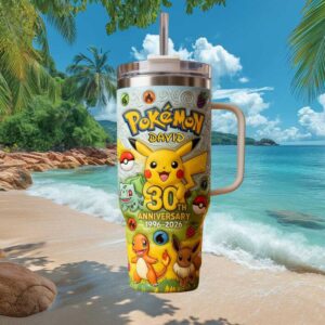 Pokémon 30th Anniversary (1996 2026) Pikachu & Friends Custom Name Tumbler