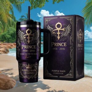Prince “Purple Rain” Legend Memorial Tribute 40oz Tumbler