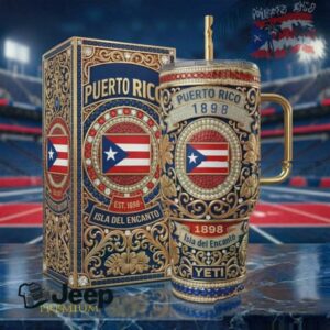 Puerto Rico “Isla Del Encanto” 1898 Luxury Gold & Diamond Inlay 40oz Tumbler