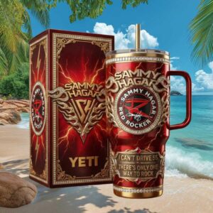 Sammy Hagar “The Red Rocker” 3D Luxury Gold & Red Insulated Tumbler