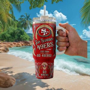 San Francisco 49ers 40oz Tumbler Go Niners Vintage Insulated Steel Tumbler