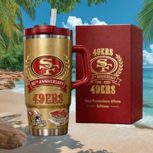 San Francisco 49ers 80th Anniversary (1946 2026) Gold Edition Insulated Tumbler