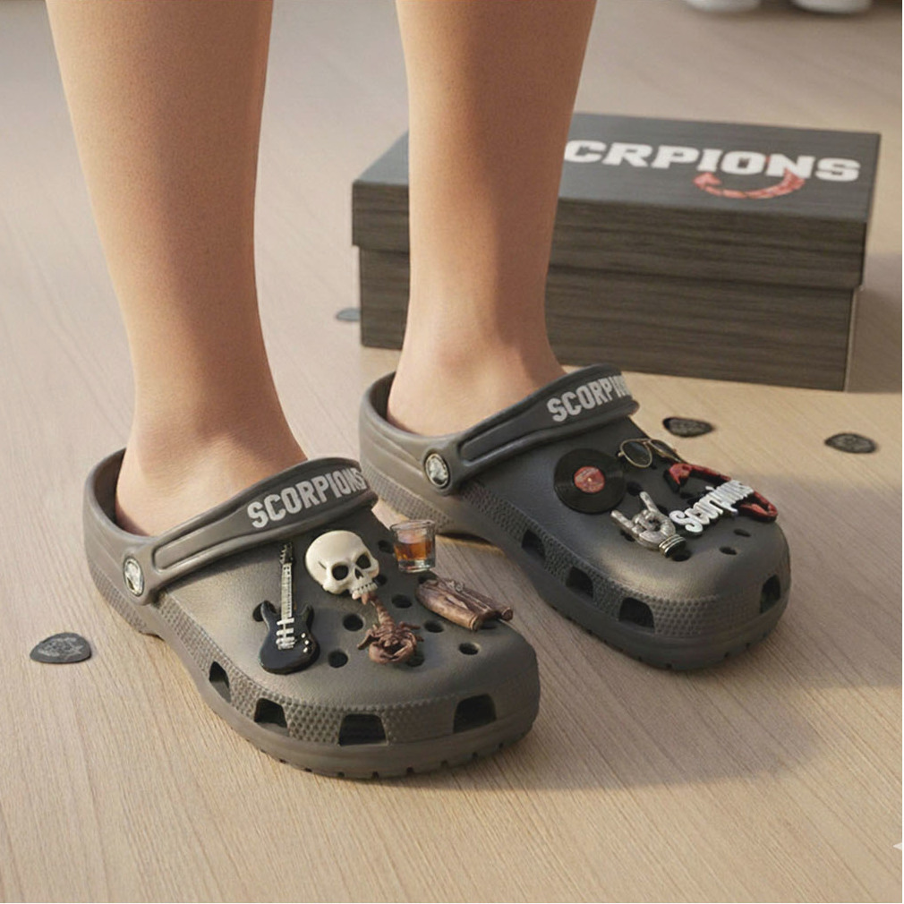 Scorpions Band Crocs Clogs with Charms Scorpions Band Crocs Clogs with Charms