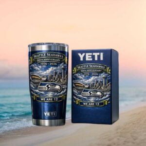 Seattle Seahawks 50th Anniversary Skyline & Space Needle Wrap Tumbler
