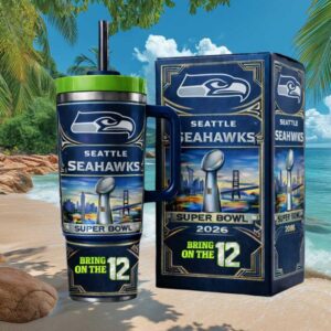 Seattle Seahawks Bring On The 12 Super Bowl 2026 40oz Tumbler