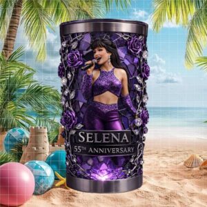Selena 55th Anniversary Commemorative Purple Sparkle Mosaic Tumbler