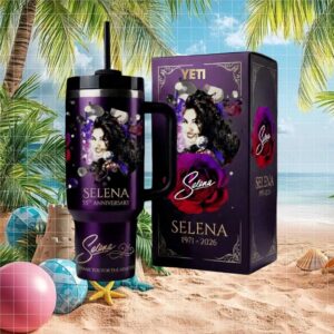 Selena Quintanilla 55th Anniversary Purple Rose Memorial Yeti Tumbler