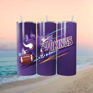 Skinny Stainless Steel Minnesota Vikings NFL Football Tumbler