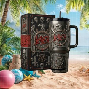 Slayer “Reign In Blood” Heavy Metal 3D Sculpted Eagle Tumbler with Pentagram Details
